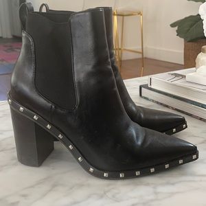 Charles David Black Boots Size 7.5 Silver Studs